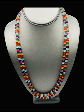 Vintage Les Bernard Swaroski Crystal Ribbed Bead Necklace Rare